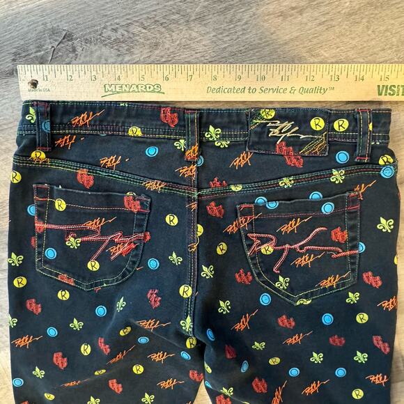 Vintage Ruff Ryder Denim Jeans Iconic logo Pattern Womens 11/12 Y2K Hip Hop RARE - Picture 5 of 10